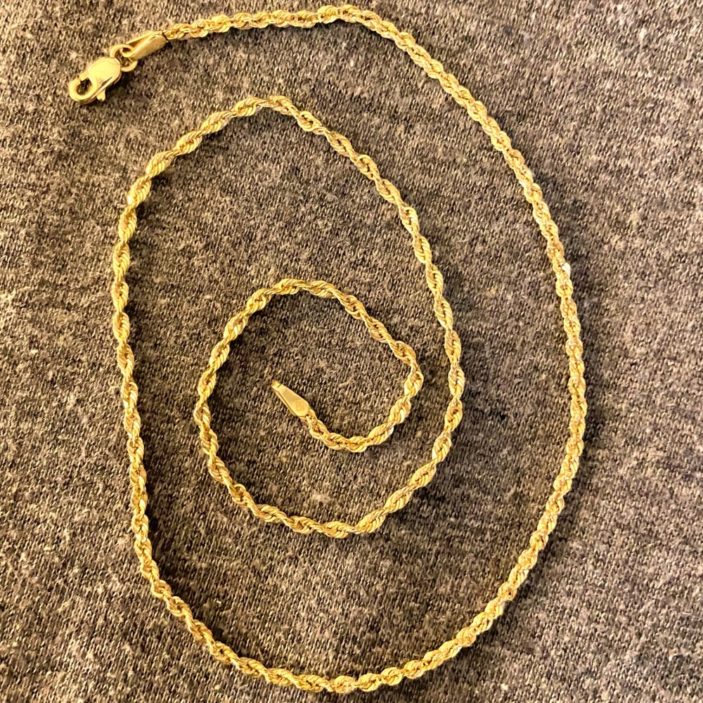 14k Gold 2mm 16 inch Rope Chain